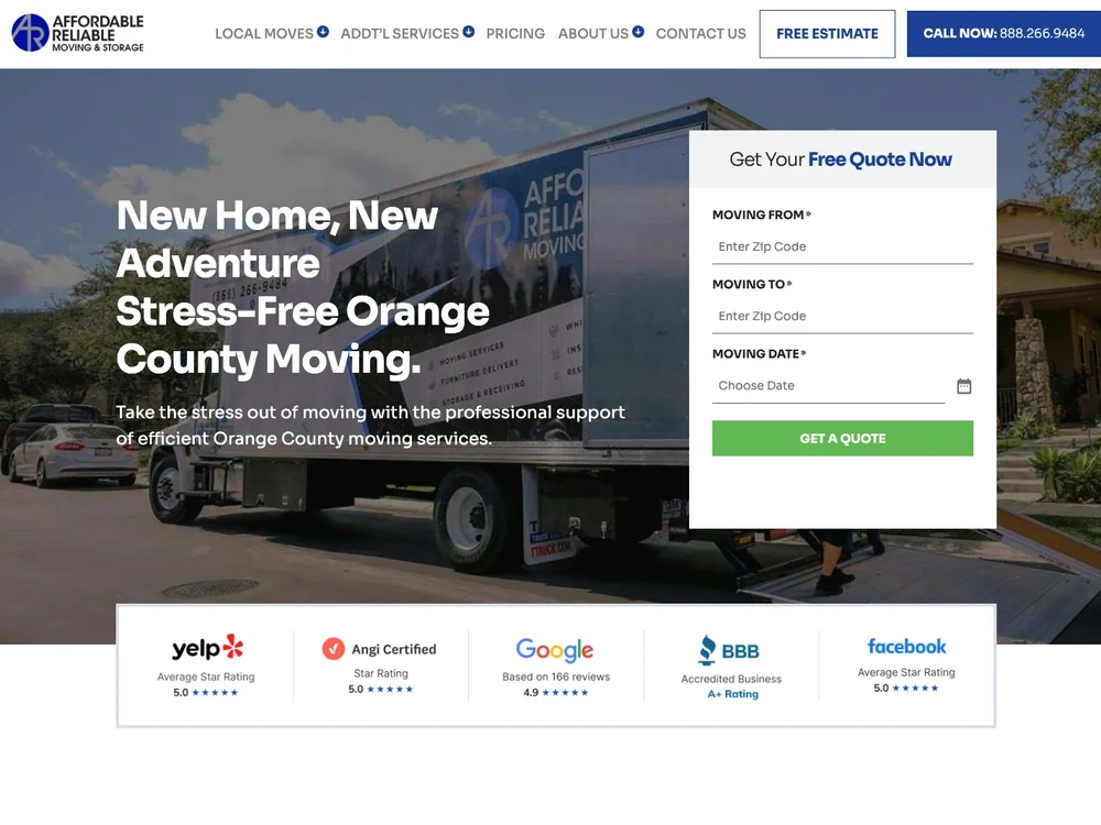 AR Moving homepage captured September 29, 2026