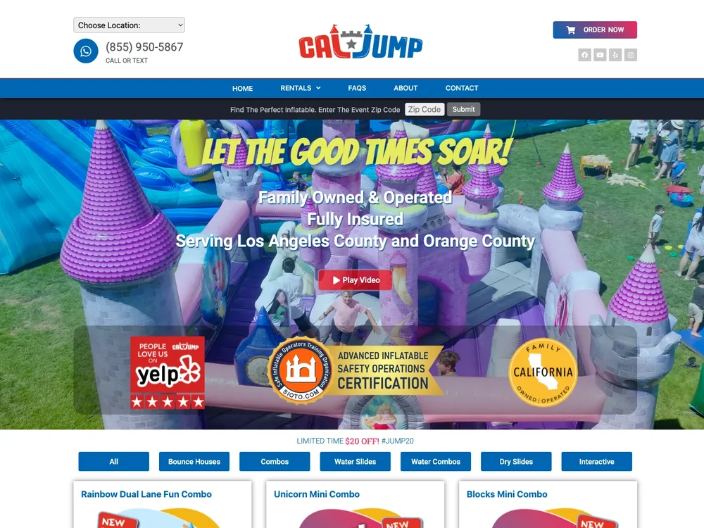 CalJump homepage captured September 29, 2026