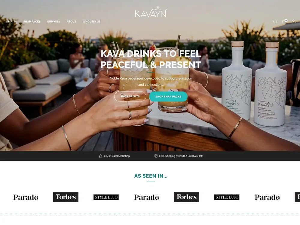 Kavayn homepage captured September 29, 2026